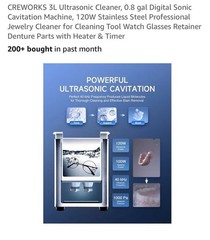 CREWORKS 3L Ultrasonic Cleaner with Timer Heating Machine Sonic Cleaner