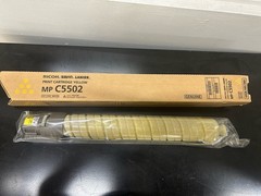 New Ricoh MP C5502 Yellow Toner Print Cartridge, Genuine, MPN 841752. Sealed.
