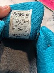 Reebok Women’s Size 8 Work Shoe Alloy Toe Rubber Bottom Blue And Gray