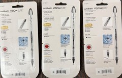 Uni-Ball Vision Elite Rollerball Pens Bold Point Blk Ink 67180PP (12 Pens, 3PKs)