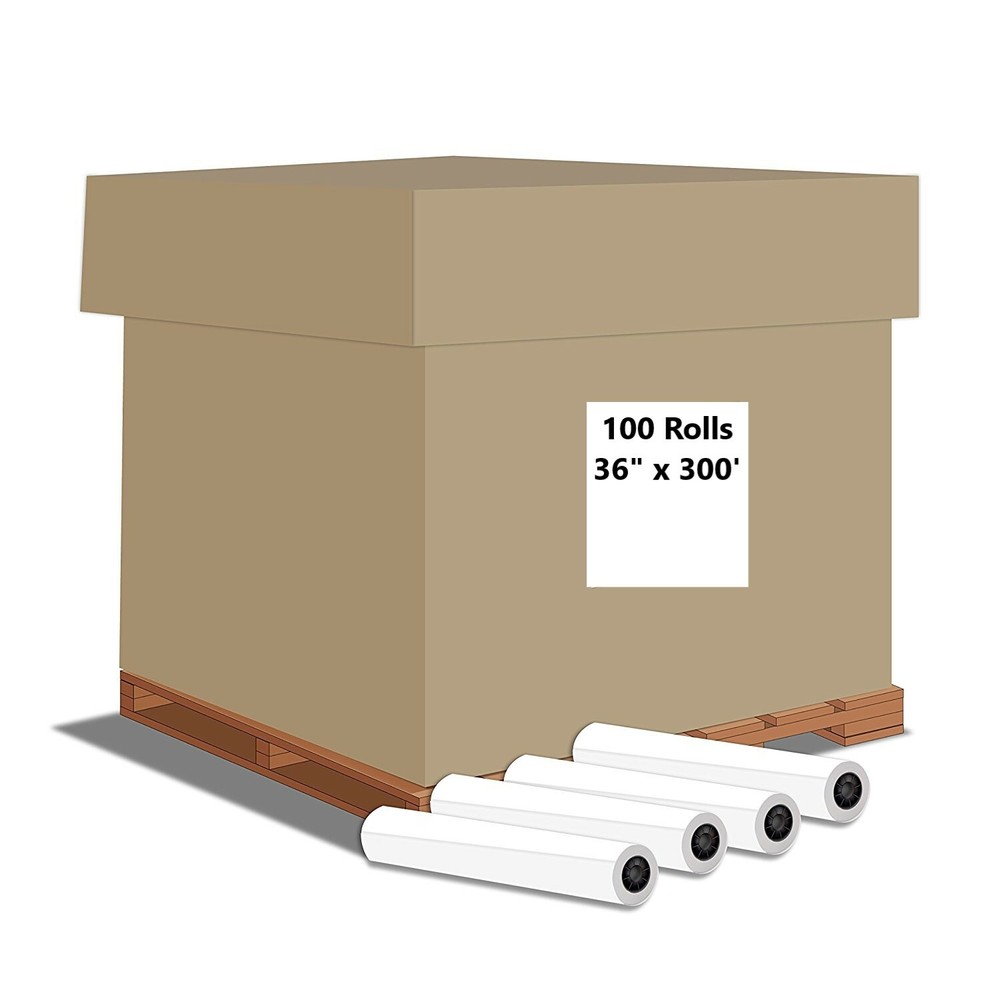 Alliance Wide Format Paper 36” x 300′, 92 Bright, 20lb – 100 Rolls with 2″ Core