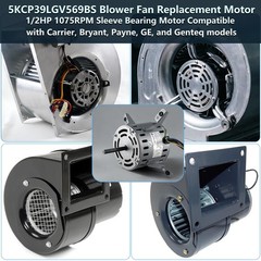 5KCP39LGV569BS Blower Fan Motor 1/2 HP 115V 60Hz 1075RPM 3-Speed 7.9A GE Bryant