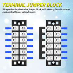 35A Terminal Block 6 Position Screw Terminal Strip Dual Row with Cover & 6 Posit