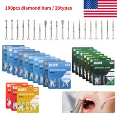 100 piezas 20tipos SANDENT fresas de diamante dentales medianas FG 1.6 MM