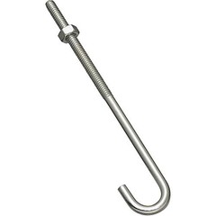 National Hardware N232-900 Zinc Plated Steel J-Bolt 1/4 x 6 in. with Hex Nut