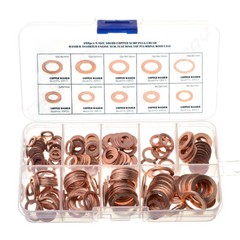 200Pcs Copper Diesel Injector Washers Fuel Set Seal Rings Assortment Kit