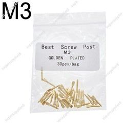 30 Pcs Dental Screw Post 24K Gold Plated Conical Refills S/M/L/XL For Root Canal
