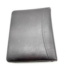 Franklin Covey BrownLeather Planner Cover Zip Around 7 Ring USA Seasons 8”x10”