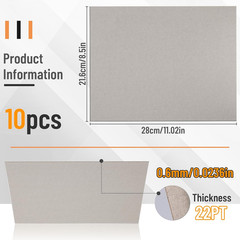 JNENERY 10 Chipboard Sheets 8.5 X 11″, 22Pt Book Board for Bookbinding