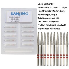 20 Types Zirconia Dental Diamond Burs FG Friction Grip for High Speed Handpiece