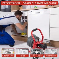 Professional Grade 50Ft X 5/16 in Drain Cleaner Machine With Related Accessories