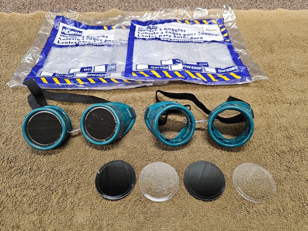2 North Welder Goggles Dark Lens Welding Glasses Shield Eye Protection Safety