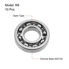 10pcs R8 Deep Groove Ball Bearings 1/2″x1-1/8″x1/4″ Open Type Chrome Steel Z2