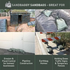 10 Green Empty Sandbags For Sale 14×26 Sandbag Sand Bags Bag Poly