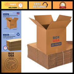 Medium Moving Boxes 18″x18″x16″ – 20-Pack Corrugated Cardboard for Packing, Ship