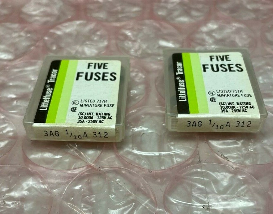 LITTLEFUSE 3AG 1/10A 312 (TOTAL 10 FUSES – (2) PACKS OF 5 IN EACH PACK)