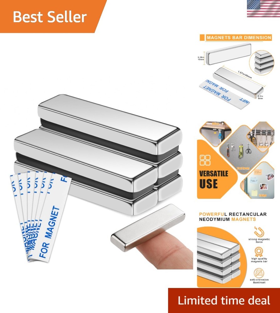 Compact Neodymium Magnetic Strips – 10 lbs Pull Force, Perfect for DIY & More