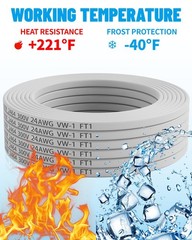 24 Gauge Wire 3 Conductor Electrical Wire 30FT, 24 AWG Flat 3 Wire Cable Tinn…