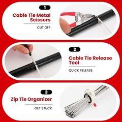 Stainless Steel Zip Ties Gun Kit,Heavy Duty Outdoor Fastening Cable Tie Tool Set