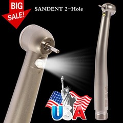 Pieza de mano LED turbina alta velocidad fibra óptica dental estilo NSK 2 Holes