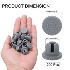 200Pcs 13mm/0.5″ Vials Rubber Stoppers Three Legs Butyl Rubber Stopper Grey
