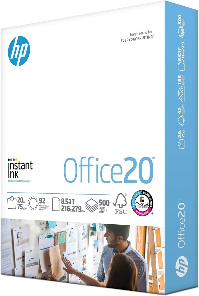 8.5×11 Paper |Office 20 lb | 1 Ream – 500 Sheets | 92 Bright | Made
