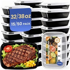 15 Pack 32oz Meal Prep Containers with Lids BPA-Free Leakproof