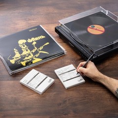 100 PCS Vinyl Record Catalog Cards 4×5.25 Inch White Printed Collector Cards