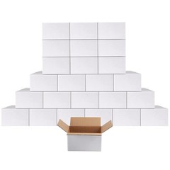 7x5x4 Inches Shipping Boxes Pack of 25, White Cardboard Corrugated Box for Ma…