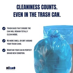 Plasticplace 65 Gallon Recycling Bags – Blue, Case of 50 Garbage Bags