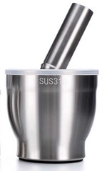 SUS304/SUS316 Stainless Steel Mortar and Pestle Noise-Absorbing Kitchen Grinder