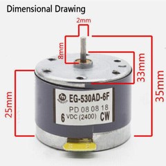 2pcs 530 Motor DC 6V 9V 12V 2400RPM-EG-530AD-2B/2F Micro-motor CW/CCW DIY Parts