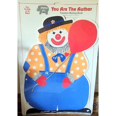 VTG Clown SHAPES ETC Creative Writing Book 10 Jumbo Sheets Art Paper NOS 1987 *