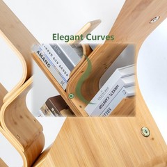 Briteman 8-Tier Floor Bamboo Tree Modern Standing Bookcase Office Book Storage
