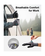 DULFINE Safety Work Gloves MicroFoam Nitrile Coated-12 Pairs Pack,Seamless Kn…