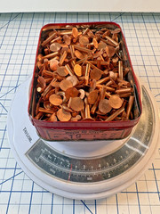 Vintage Copper Rivets No 19 L 22 “with steel arch formers” Original Tin 2 Pounds