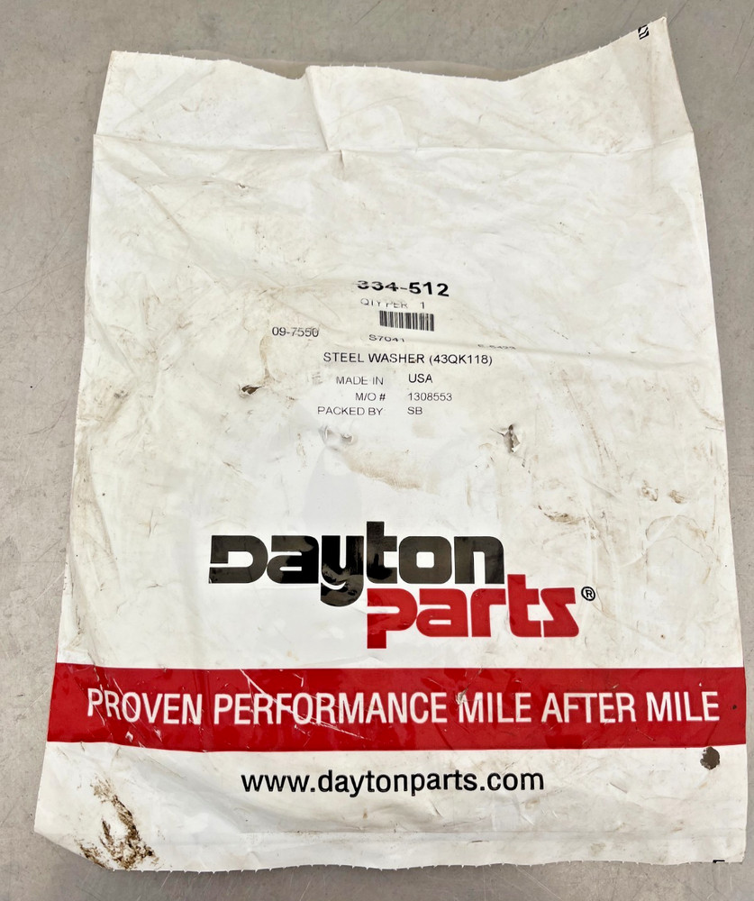 43QK118 MACK Dayton 334-512 Thrust STEEL WASHER 09-7550, S7041, 25166816, E5423