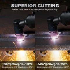 ARCCAPTAIN iControl CUT60 HF Pro Plasma Cutter 60A Pilot Arc 120/240V 15/16″ Cut