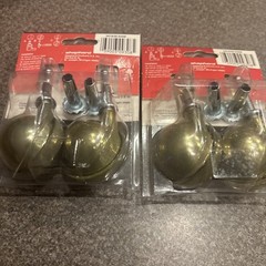 (2) VINTAGE PAIR SHEPHERD CARPET CASTERS METAL WHEEL STEM TYPE 2″ NEW 1980s