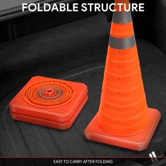 4xOrange Oxford fabric Collapsible Traffic Safety Cones 28in Park Lots Roadsides