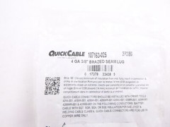 25 Pack: 107163-025 QuickCable 4 GA 3/8″ MAX Copper Brazed Seam Ring Terminal