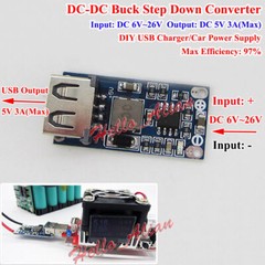 5Pcs DC-DC Buck Step Down Converter 7.4V-24V 9V 12V to 5V 3A Phone USB Charger