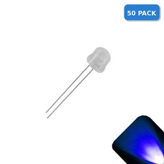 50 x 5mm / 4.8mm Diffused Straw Hat Frosted Lens LED Blue Ultra Bright Wide Ang