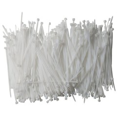 4 inch White Cable Management Zip Ties 1000 Pcs 18 Pounds Tensile Strength