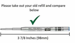 5 – MONTEVERDE Ballpoint Montblanc Style Pen Refill – BLUE BLACK INK, BOLD