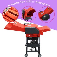 6-Blade Hay Cutter Pulverizer Farm Grass Straw Crusher 500-1000kg/h 2.2KW 220V