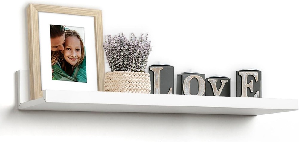 Americanflat 24″ Floating Shelf – Made of Engineered Wood with Lipped Ledge -…