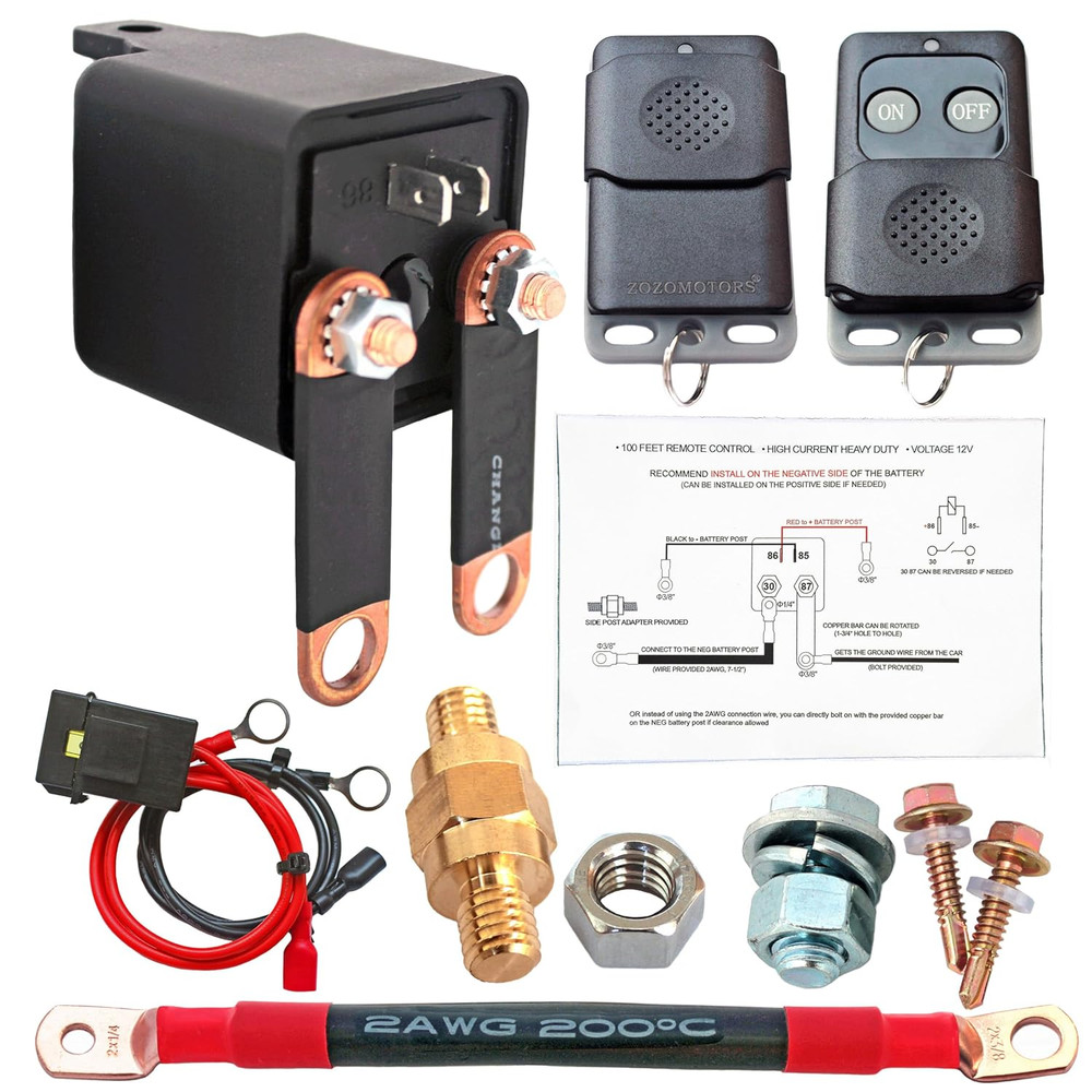 12V Remote Battery Disconnect Switch 200A 1000A Kill Cut Off GM Side Post