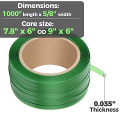 Heavy Duty Packaging Strapping Banding Roll 1000ft length 1400lbs Break Strength