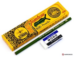 Tombow 8900 2B General Writing Pencils, Pack of 12 with Tombow MONO Eraser